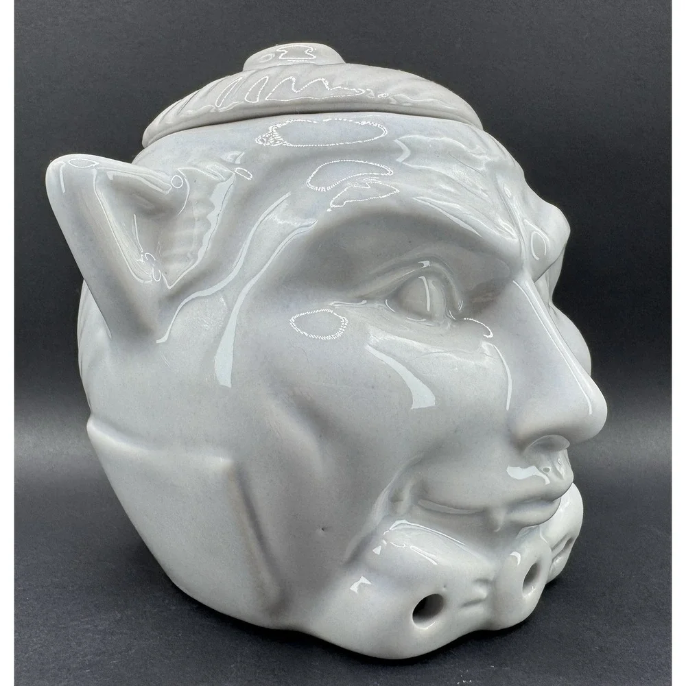 Ceramic Garlic Keeper Vampire Dracula White Gothic Whimsigoth Halloween Ceramic